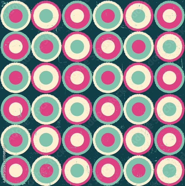 Fototapeta Vector Colorful abstract retro seamless geometric pattern