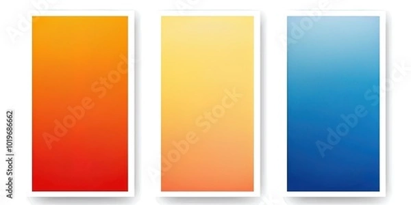 Fototapeta Vibrant Gradient Set: Orange, Yellow, and Blue