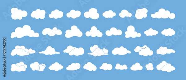 Obraz clouds simple cute cartoon flat design