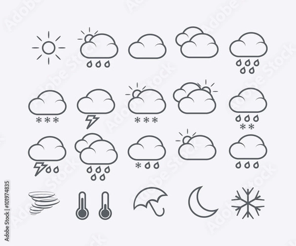 Obraz Weather icons set. Vector
