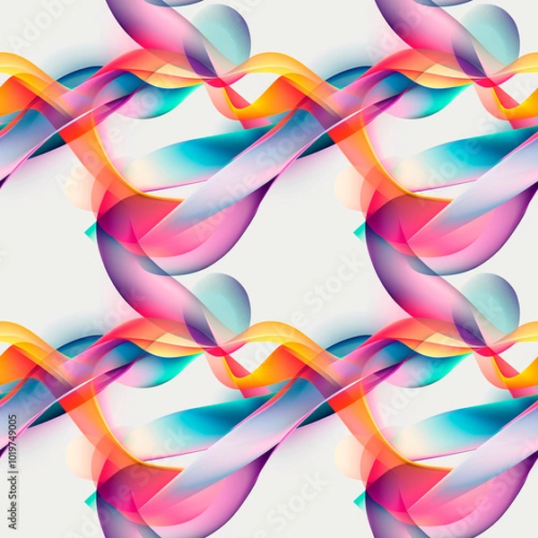 Obraz Bright abstract gradient seamless background with smooth, flowing colors in pink, blue, yellow and orange tones.