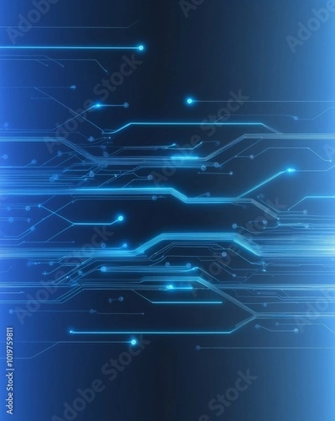 Fototapeta a futuristic interface with a blue glow and a network of lines and nodes.