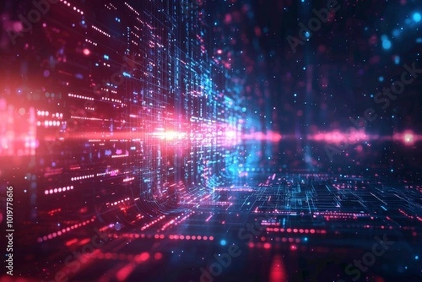 Fototapeta Digital Technology background of data and network