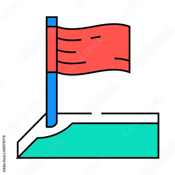 Fototapeta corner croquet game line icon vector. corner croquet game sign. isolated symbol illustration