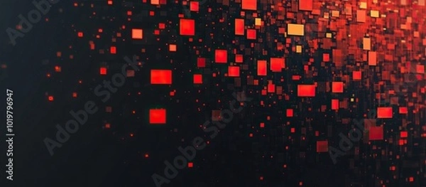 Fototapeta Abstract Red and Black Geometric Background