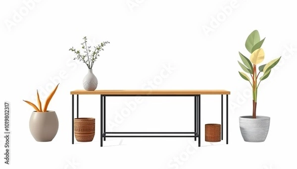 Fototapeta Full-Length View of Entryway Table