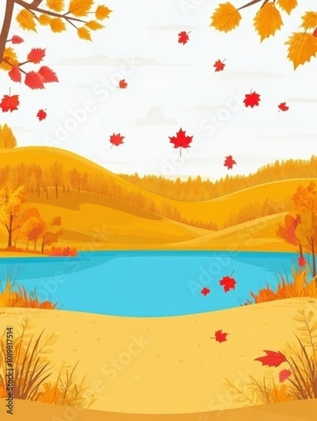 Fototapeta Natural scenery in autumn