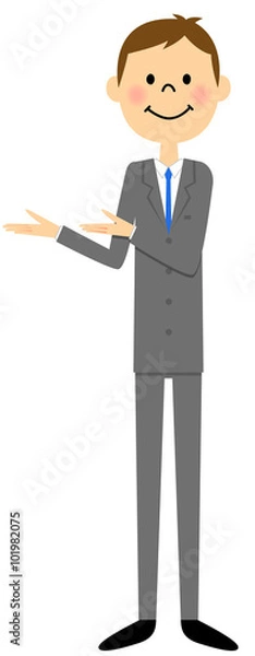 Fototapeta スーツの男性（全身）　説明