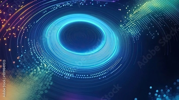 Fototapeta Colorful blue spiral abstract background with a technological and business theme, featuring vibrant swirling patterns that evoke innovation and modern design