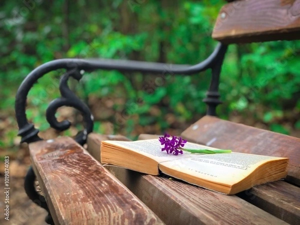 Obraz old wooden bench