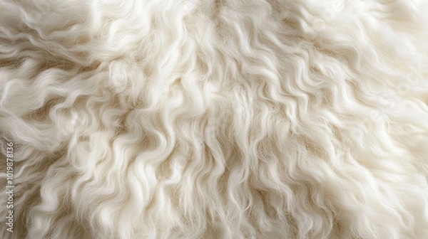 Fototapeta soft white wool fragment, showcasing intricate textures. The pure white color symbolizes purity and comfort, inviting warmth and softness, perfect for textile and cozy imagery
