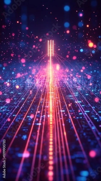 Fototapeta The Speed of Light, 5G and Digital Connectivity