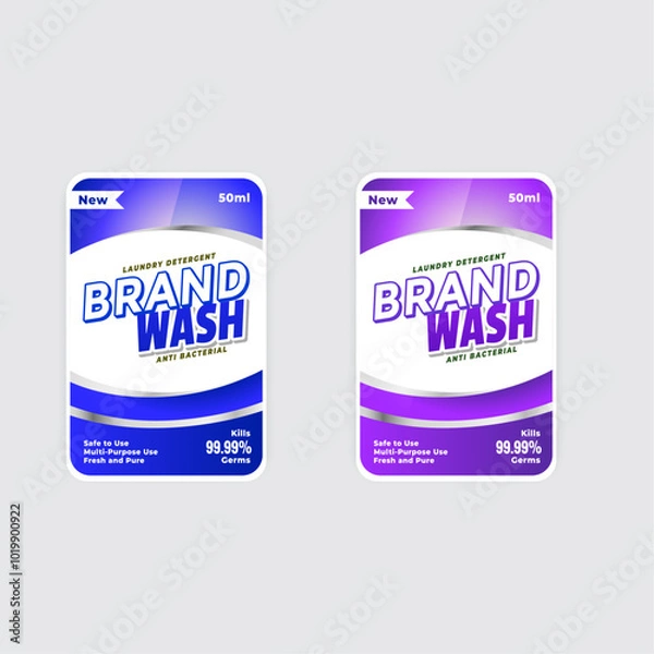 Fototapeta Cleansing agent or laundry detergent cleaner labels template