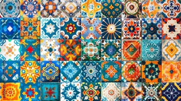 Fototapeta Colorful Ceramic Tiles Mosaic Pattern Design