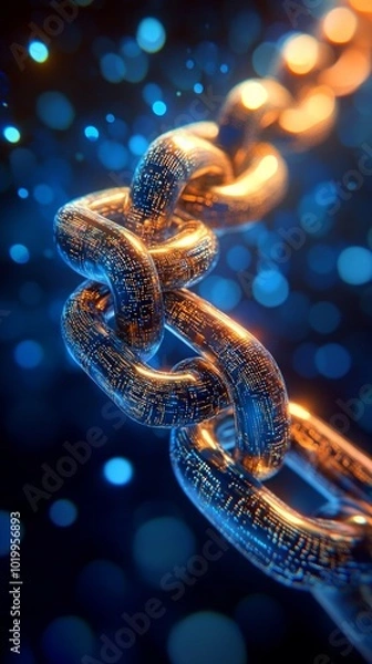 Fototapeta The Chain of Efficiency, Digital Supply Chain Management