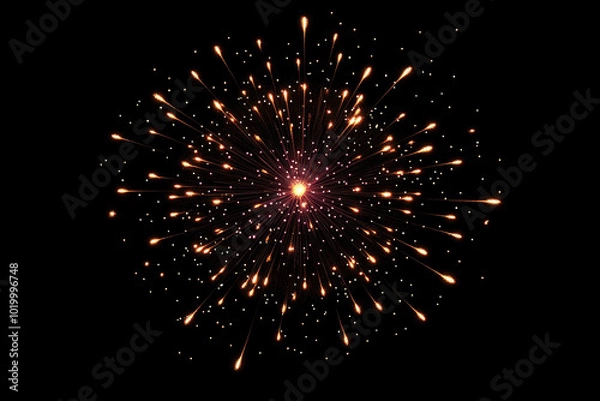 Fototapeta Festive fireworks with brightly shining sparks.