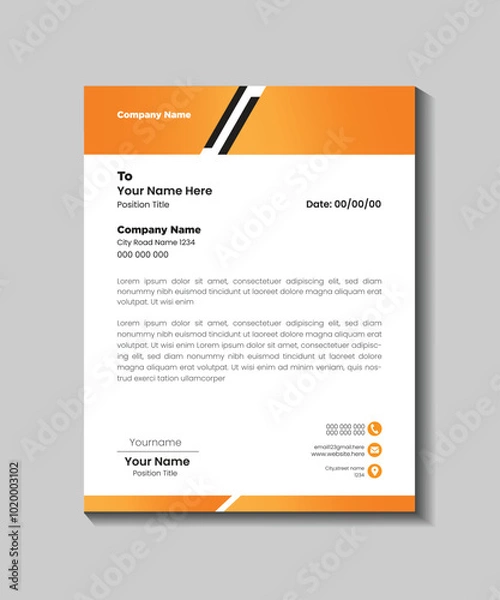 Obraz Simple Business Letterhead Design Template