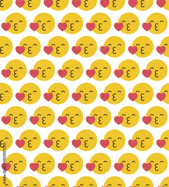 Obraz pattern emoticons love cute