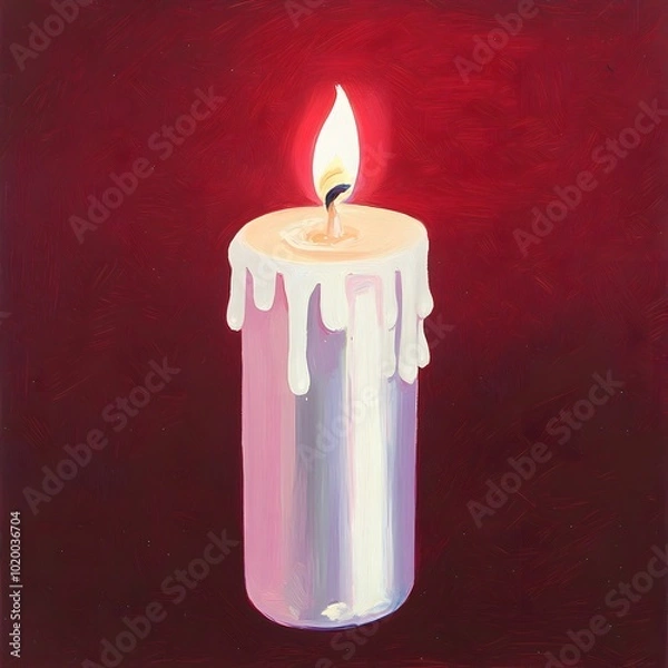 Fototapeta burning candle in the dark