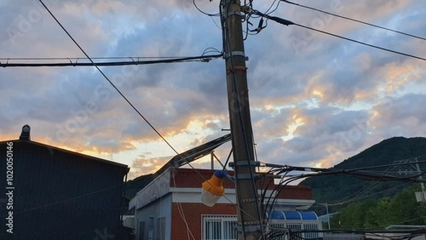 Fototapeta 노을 있는 저녁