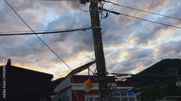 Fototapeta 노을 있는 동네 풍경