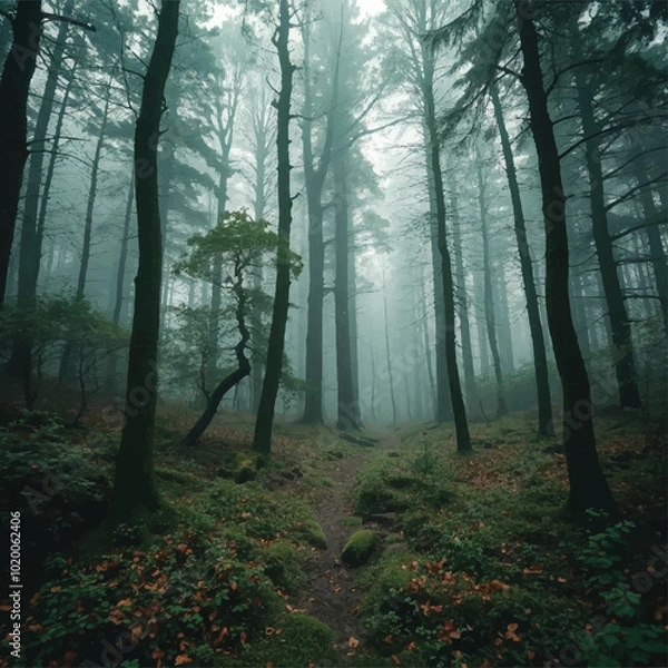 Obraz forest in fog