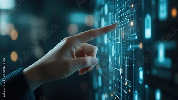 Obraz Exploring Digital Connections Through Touch Technology