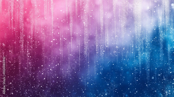Fototapeta Abstract Glittering Gradient Background in Pink and Blue with Sparkling Texture and Copy Space