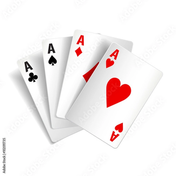 Fototapeta Playing cards isolated on white vector