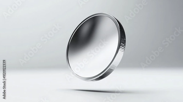 Obraz Shiny 3D Silver Coin Illustration