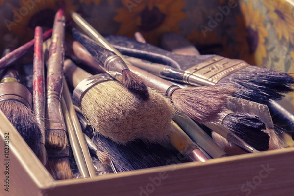 Fototapeta old paintbrushes