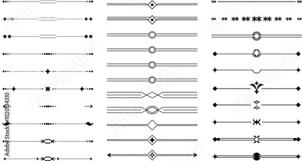 Fototapeta Text separator divider decoration set for elegant design