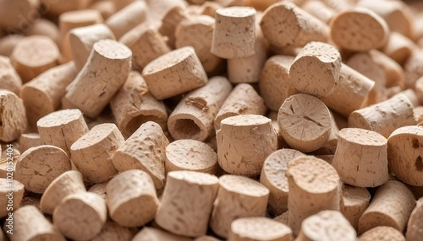 Obraz Pile of wooden pellets , close-up view