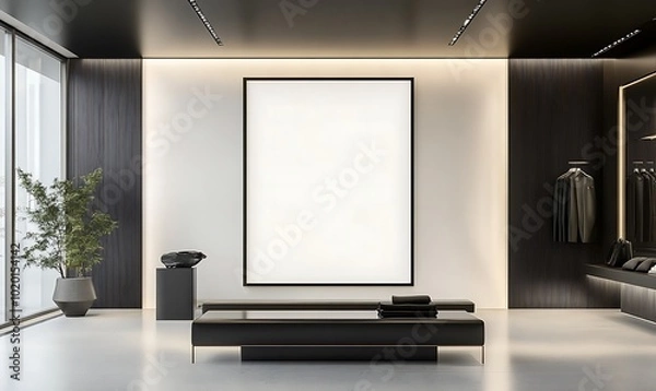 Fototapeta Modern Interior Design with Empty Frame