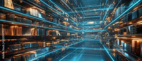 Fototapeta The Virtual Library, Digital Archiving and Preservation