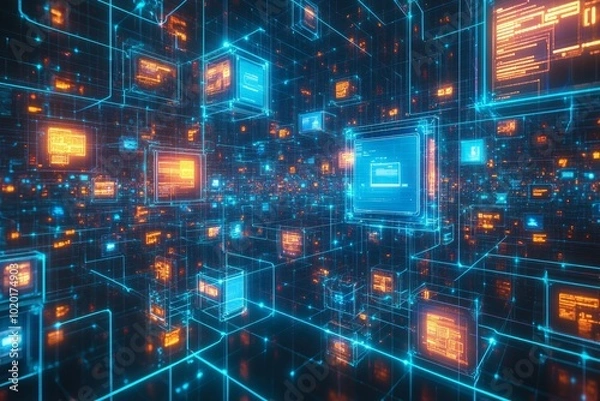 Fototapeta The Digital Ecosystem, Digital Experience Platforms DXP