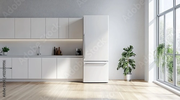Obraz The Modern White Refrigerator