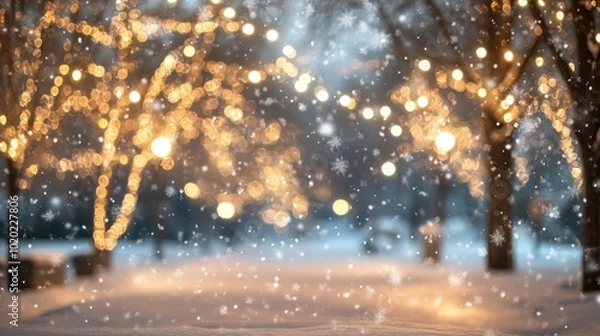 Fototapeta The Winter Wonderland with Lights