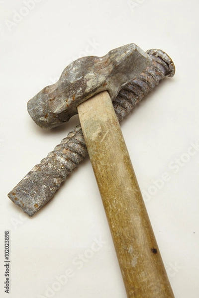 Fototapeta 
an old chisel, hammer