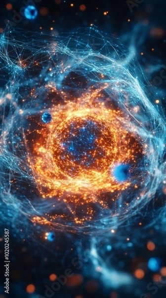 Fototapeta Quantum Network Nexus, Quantum Computing in Digital Ecosystems