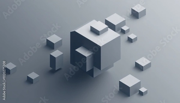 Fototapeta Minimalist Isometric Shapes