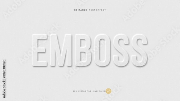 Fototapeta Embossed paper text effect
