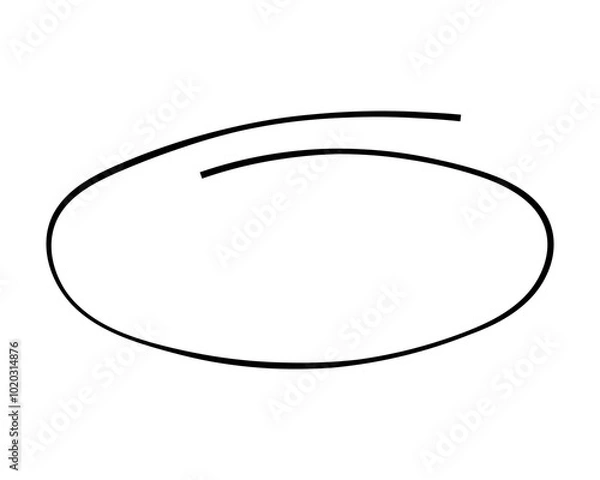 Fototapeta chalked circle frame grunge oval brush. underline and strikethrough stroke charcoal symbol for diagrams. Vector doodle marker drawing. Freehand stripe.