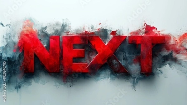 Fototapeta Graphic Design Featuring the Word 'NEXT' on a White Background