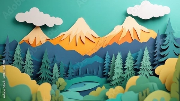 Fototapeta Mountain and forest adventures Exploring nature s beauty on a journey Exploring Nature s Beauty in Mountain and Forest Adventures