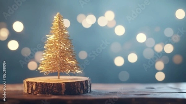 Obraz The Golden Christmas Tree