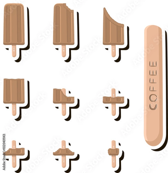 Fototapeta Big colorful set different forms natural dessert ice cream of consisting various ingredients