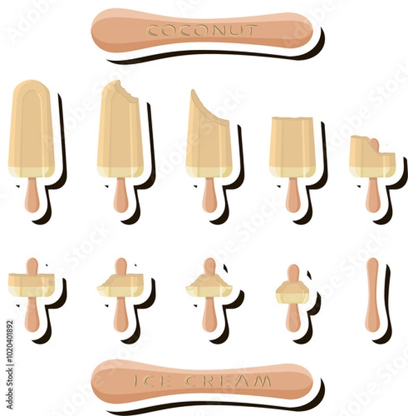 Fototapeta Big colorful set different forms natural dessert ice cream of consisting various ingredients