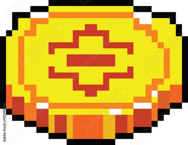 Obraz Pixel Gold Coin
