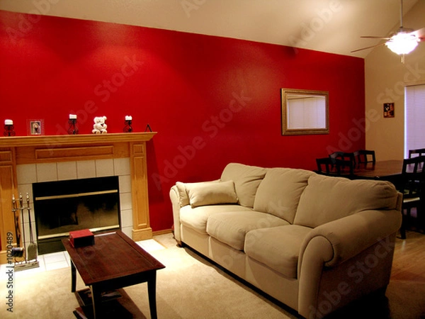 Obraz red living room